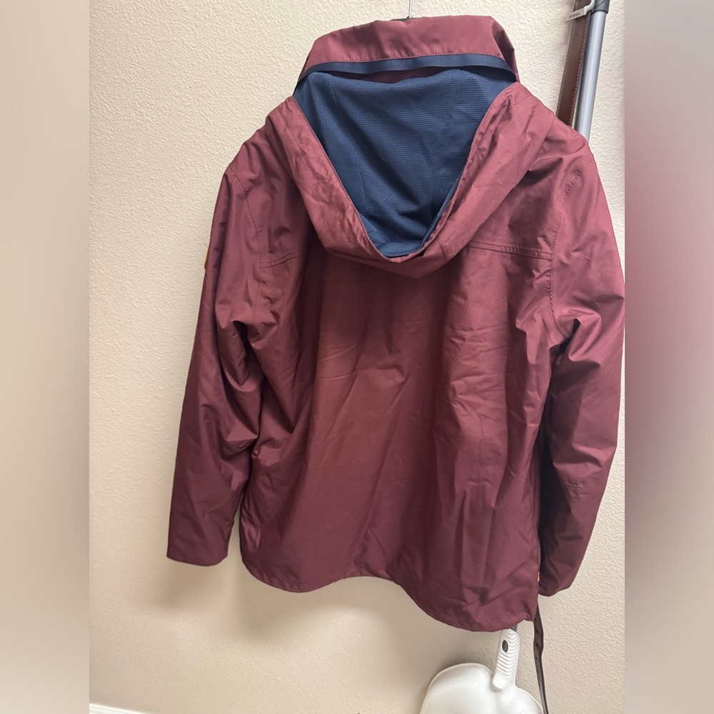 Timberland Burgundy Jacket with Teal Lining - Picture 2 of 2